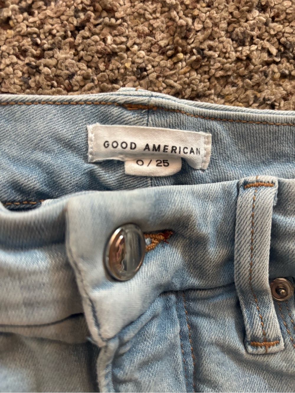 Good American Light Blue Denim Shorts
